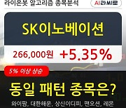 SK이노베이션, 장시작 후 꾸준히 올라 +5.35%.. 이 시각 거래량 125만2087주