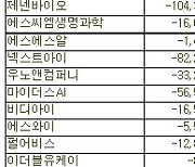 [표]코스닥 외국인 연속 순매도 종목(21일)
