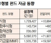 [표]유형별 펀드 자금 동향(1월 21일)