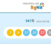 947회 로또 1등 당첨번호는?