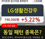 LG생활건강우, 장시작 후 꾸준히 올라 +5.22%.. 최근 주가 상승흐름 유지