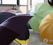 복도에 놓인 우산