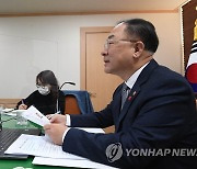 IMF 한국 미션단장과 화상면담하는 홍남기 부총리