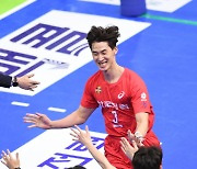 [포토]득점에 기뻐하는 한국전력 박철우