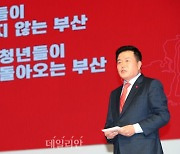 <포토> 이진복, 부산시장 보궐선거 예비경선 심사 위한 7분 발표
