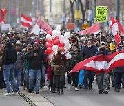 [사진] '코로나 봉쇄' 반대한다며..'나치' 깨운 오스트리아