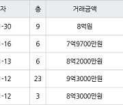 용인 보정동 죽현마을아이파크1차 84㎡ 8억원에 거래