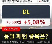 DL, 전일대비 5.08% 상승중.. 외국인 -16,582주 순매도 중