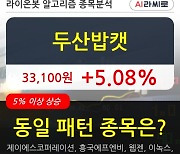 두산밥캣, 전일대비 5.08% 상승중.. 외국인 기관 동시 순매수 중