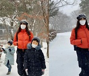 강성연, 두 아들과 대공원 나들이 "눈 뚫고 만난 호랑이"[리포트:컷]