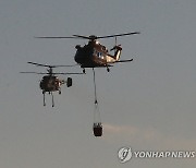 분주히 움직이는 헬기