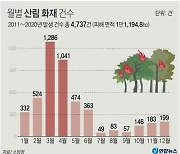 [그래픽] 월별 산불화재 건수