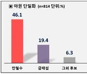 제3지대 단일화..안철수 46.1% vs 금태섭 19.4%