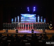K리그2 김천 상무, 출범식서 유니폼·마스코트 공개