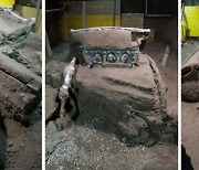 폼페이에서 발굴된 2000년전 마차..온전한 상태 유지