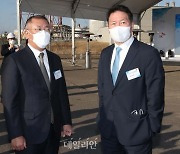 <포토> 정의선 회장-최태원 회장 '수소 동맹'