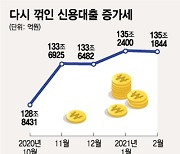 증가세 꺾인 신용대출 시장 '춘래불사춘'..금리 상승 우려도