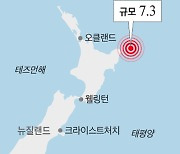 뉴질랜드 해역서 세차례 강진..규모 8.1 지진에 쓰나미 경보도