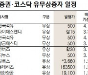 [표]유가증권·코스닥 유무상증자 일정