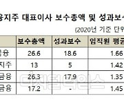 금융지주 회장 연봉, KB금융 윤종규·하나금융 김정태 26억원..신한 조용병 13억원