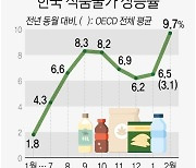 [그래픽] 한국 식품물가 상승률