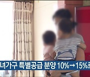 다자녀가구 특별공급 분양 10%→15%로 상향