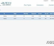 이틀째 '베이징행' 운항표 띄운 고려항공..실제 동향은 없어