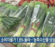 전북 3월 소비자물가 1.8% 올라..'농축수산물 상승 커'