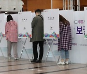 '4·7 재보궐' 사전투표 마지막 날, 오후 1시 전국 투표율 14.6%..서울 15.4%