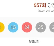 957회 로또 1등 당첨자 11명 21억씩..행운의 번호는?