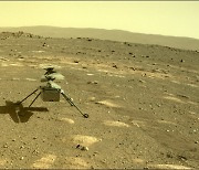 황량한 화성 벌판에 선 1.8kg 헬리콥터