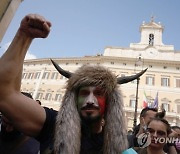 Virus Outbreak Italy Protest