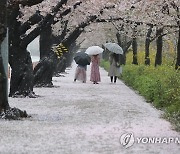 강원 영동 남부 아침까지 빗방울..높은 산지 눈 조금