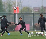 훈련하는 한국 여자축구 대표팀 선수들