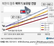 [그래픽] 북한의 향후 핵무기 보유량 전망