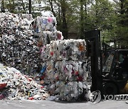 코로나19로 재활용 쓰레기 '급증'.. 분주한 재활용수집소