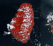 [지구를 보다] 화산폭발 전과 후..위성으로 본 검게 변한 카리브 섬