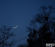 [포토친구] 파란 밤 하늘의 손톱달