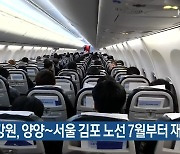 플라이강원, 양양~서울 김포 노선 7월부터 재개