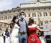 ITALY PROTEST PANDEMIC CORONAVIRUS COVID19