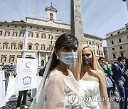 ITALY PROTEST PANDEMIC CORONAVIRUS COVID19