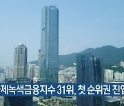 부산 국제녹색금융지수 31위, 첫 순위권 진입