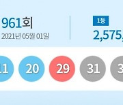 961회 로또 1등 9명..당첨금 각 25억8000만원