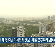 대전·세종·충남 미세먼지 경보..내일 오후부터 보통 수준