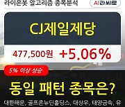 CJ제일제당, 전일대비 5.06% 상승.. 외국인 기관 동시 순매수 중
