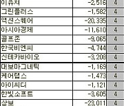 [표]코스닥 외국인 연속 순매도 종목(13일)