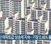 부산 아파트값 상승세 지속..기장 0.46% 올라
