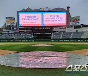 [포토] SSG-두산 '우천 취소 알리는 전광판'