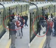 열차 타려는데 침 뱉는 남학생 공격에 선로 아래로 떨어진 여학생