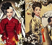 "한복 입은 엠마 스톤"..'크루엘라', 한국 아티스트 컬래버 아트 포스터